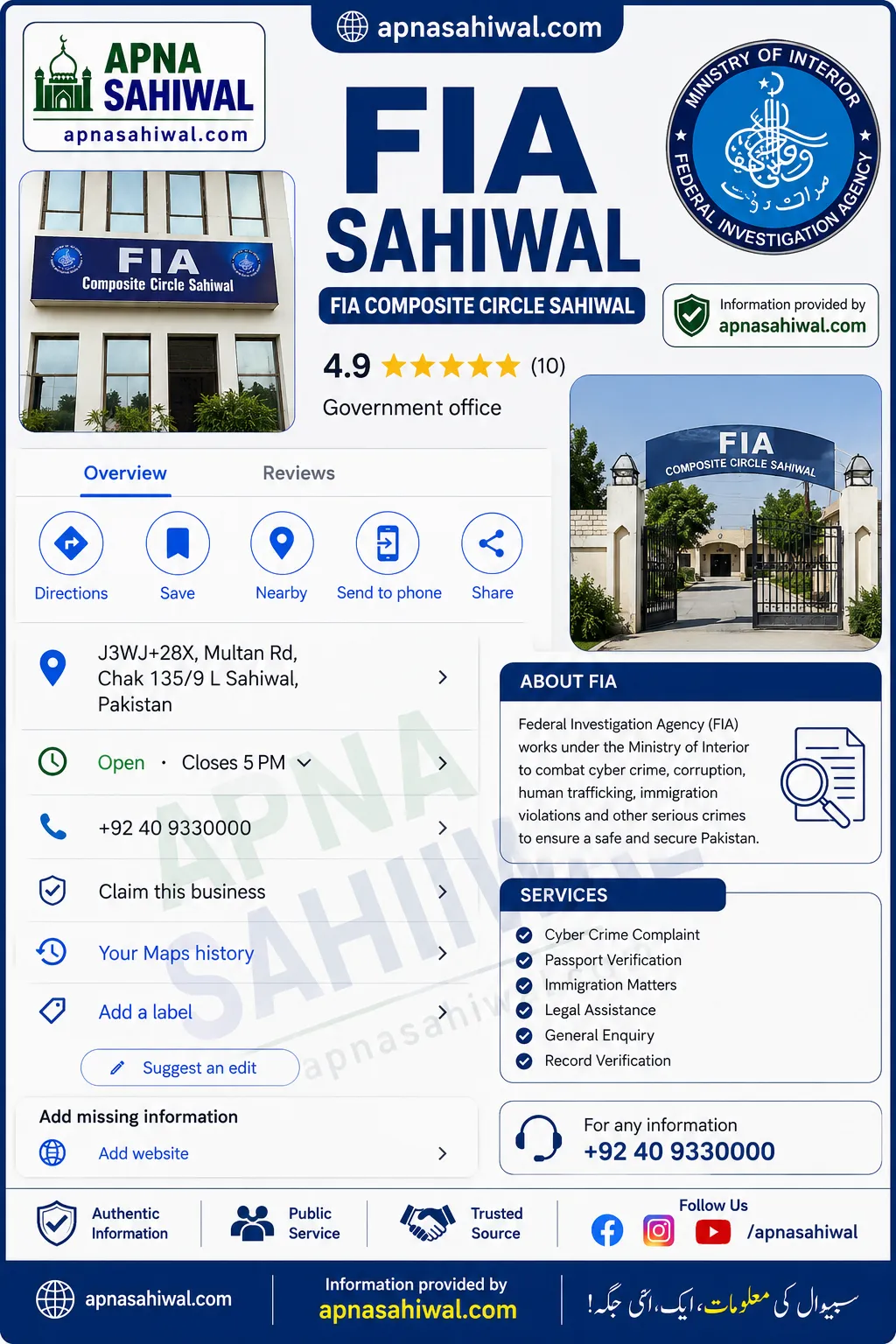 Gallery photo of FIA Sahiwal ( FIA Composite Circle Sahiwal)